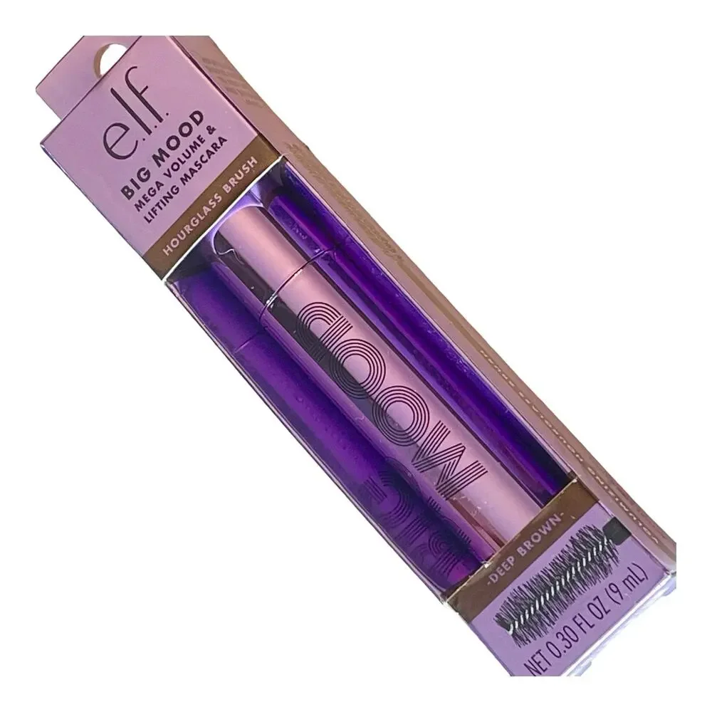 NEW e.l.f. Big Mood MASCARA Bold Lifted Eye Lashes Jojoba Wax Infused Deep Brown